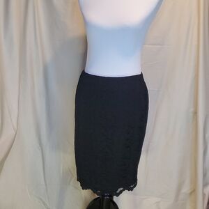 Cache Black Lace Skirt Lined Size 8